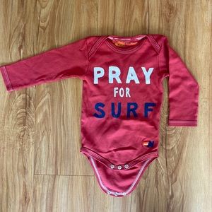 Aviator Nation PRAY FOR SURF Baby Onesie